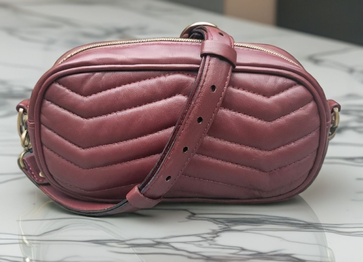 Camera Bag Burgundy Lambskin