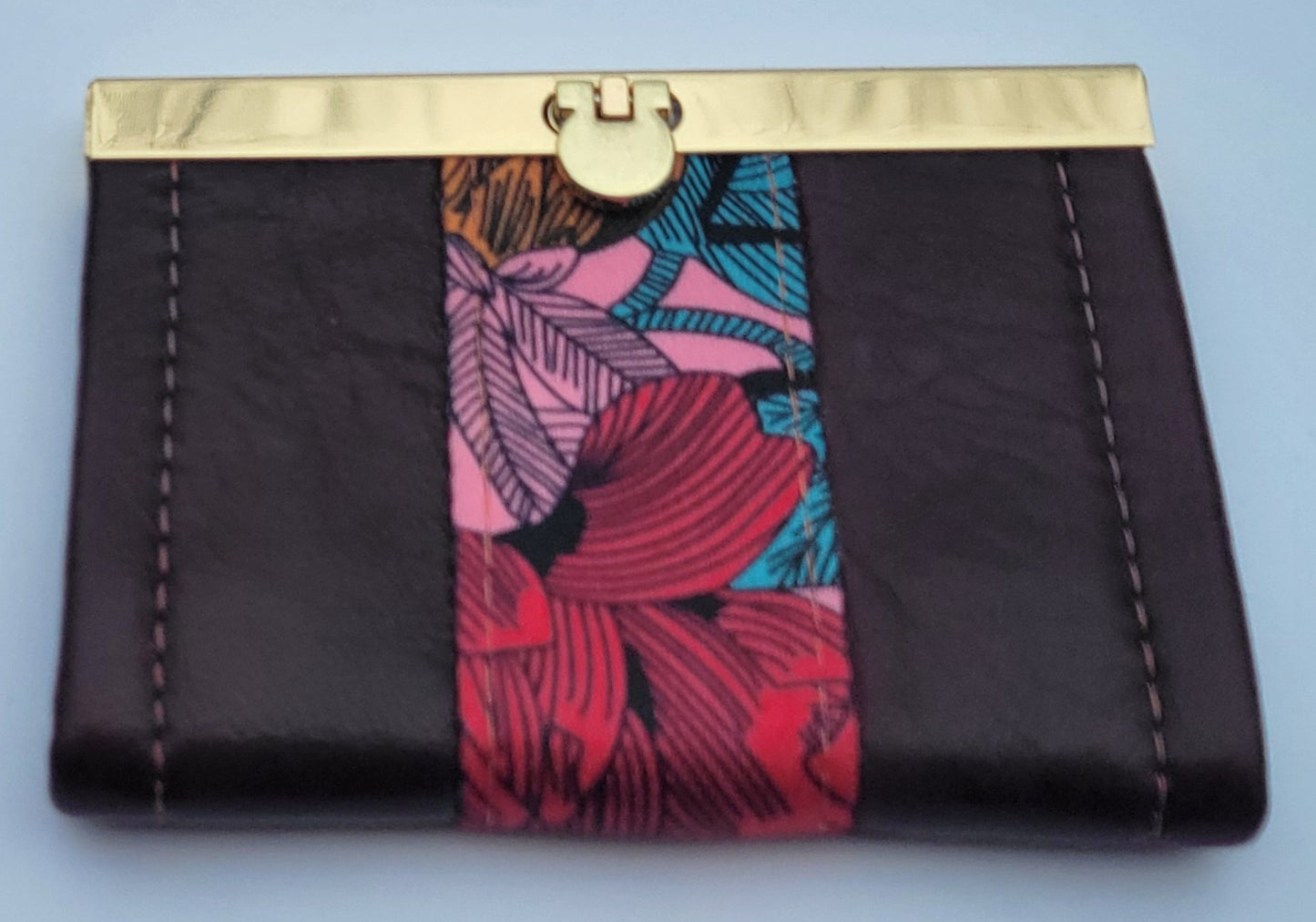 Mini Bi-Fold Wallet Burgundy Maroon & Red