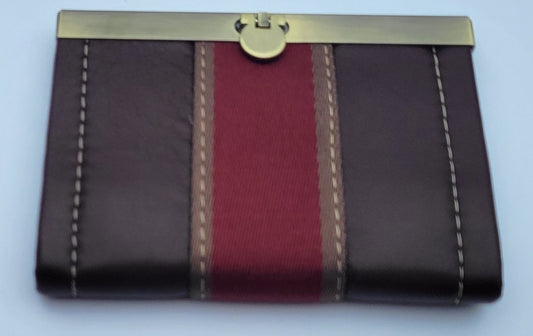 Mini Bi-Fold Wallet Burgundy Maroon & Red
