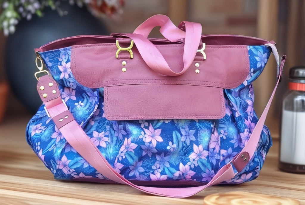 Travel Tote Blue Fairy Flowers