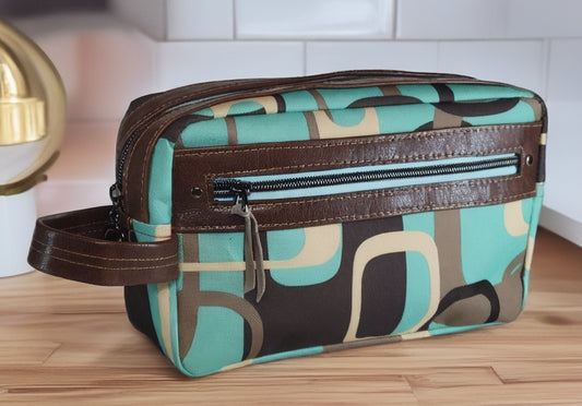 Dopp Toiletry Bag Blue Retro