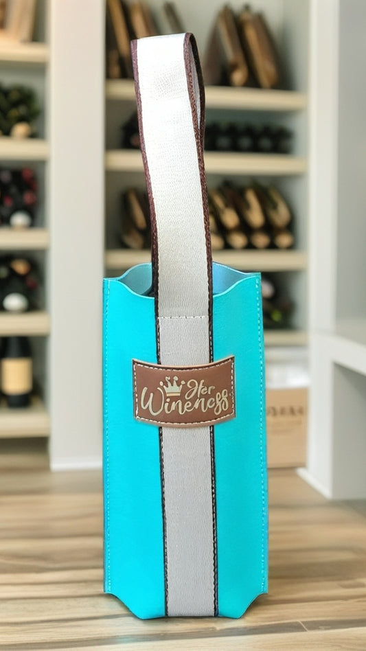 Wine Carrier Tiffany Blue Her Wineness