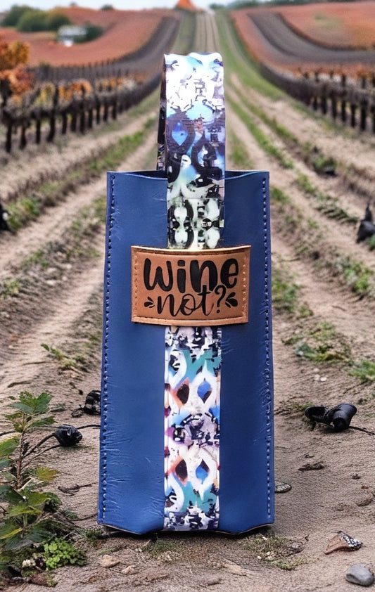 Wine Carrier Navy (Graffitti) Wine Not