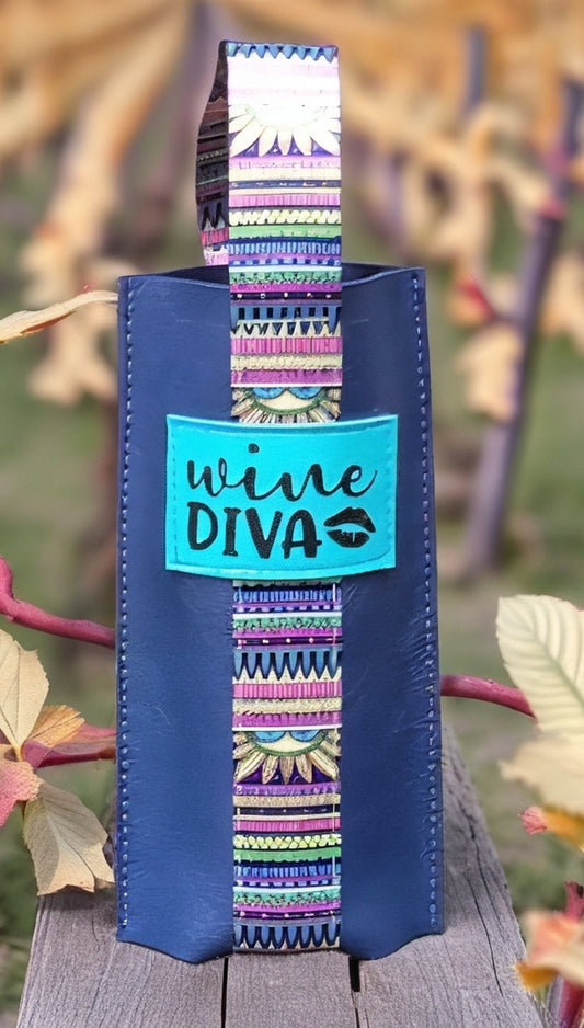 Wine Carrier Navy (Sunshine) Wine Diva