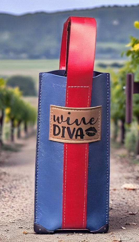 Wine Carrier Navy (red) Wine Diva