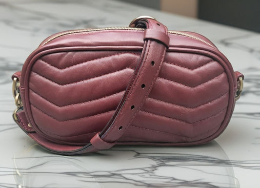 Camera Bag Burgundy Lambskin